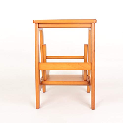 Tabouret à double usage en bois massif robuste et pliable - 3