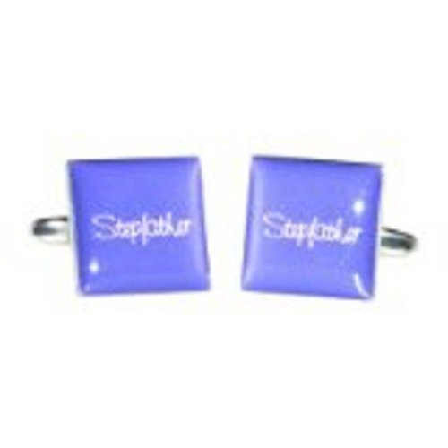 Mancuernillas para hombre color morado cuadradas miniatura 1