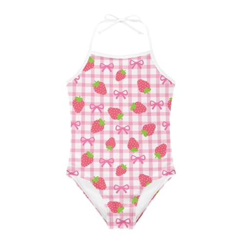 Image of Girls One Piece Swimsuit Summer Quick Dry Beach Sport Bathing Suit Halter Strap 1-10 Little Kids Toddler Swimwear