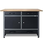 Ondis24 Werkbank Werktisch 120cm, Montagewerkbank 3 kugelgelagerte Schubladen & 2 abschließbare T...