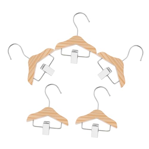 KOMBIUDA 5pcs Wooden Clothes Hangers with Clips Garment Organizer for Versatile Storage for Boy Girl for Closet Nursery Clothing Display
