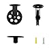 Tsnamay 2Sets Black Wall Ceiling Mount Rustic Pulleys for Hanging Lamp,Pulley Wheels Set for Plug In Pendant Light