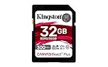 Kingston Canvas React Plus 32GB SDHC Memory Card UHS-II 300R/260W U3 V90 for Full HD/4K/8K - SDR2/32GB