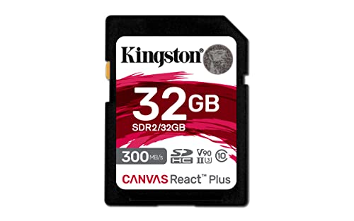 Kingston Canvas React Plus 32 GB karta pamięci SDHC UHS-II 300R/260W U3 V90 do Full HD/4K/8K - SDR2/32GB