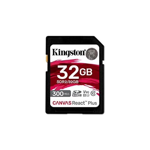 Kingston Canvas React Plus 32GB SDHC Speicherkarte UHS-II 300R/260W U3 V90 for Full HD/4K/8K - SDR2/32GB