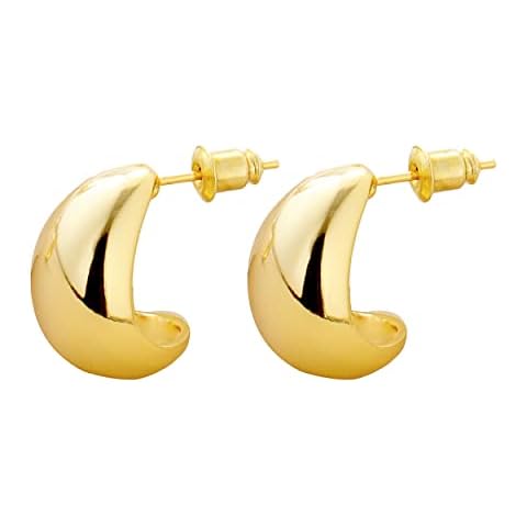 Reoxvo Bottega Earring Dupes Teardrop Earrings Jewelry for Women Chunky Gold Hoop Earrings Gold Drop Earrings (Big) Cover