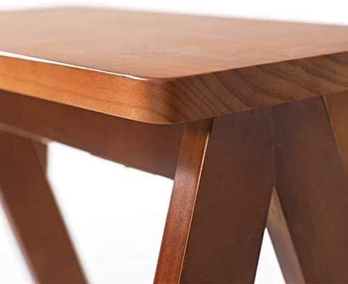 Taburete banco alto de madera maciza con estructura de silla creativa portátil 4