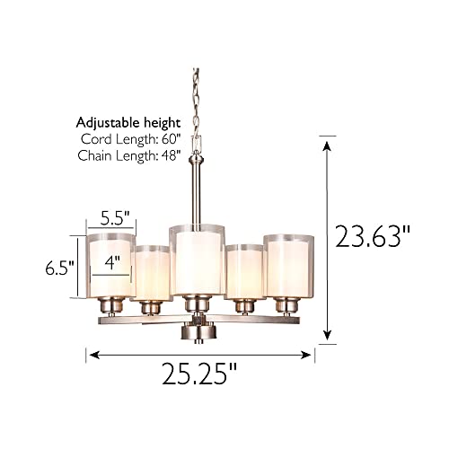Design House 567198 Oslo 5 Light Chandelier, Satin Nickel #TOP1
