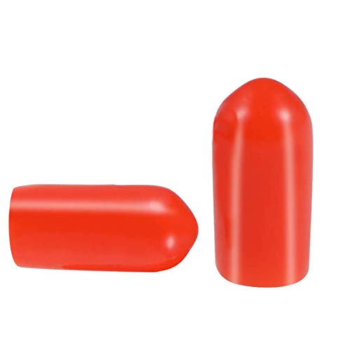 Screw Thread Protectors, PVC Rubber Round Tube Bolt Cap Plastic End Cap Cover Thread Protectors Red, Inner Dia 5mm? 100 Pcs