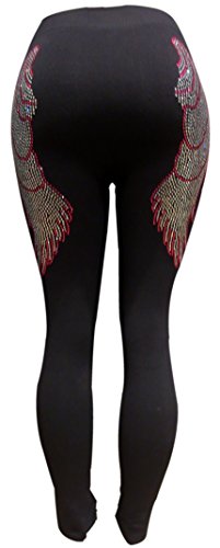 Sports And More Of Las Vegas Pink & Silver Rhinestone Angel Wings Black Leggings (Xl) #TOP6