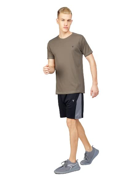 Image of TECHNOSPORT Men's Slim Fit Polyester Activewear Sports T-Shirt with Moisture-Wicking Comfort for Workout, Running & Gym