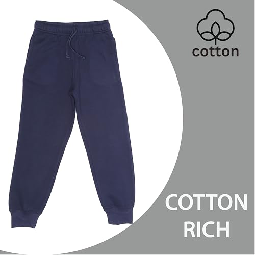 EVERYDAY KIDS Girls’ Cotton Fleece Sweatpants; Girls’ Activewear Jogger Pants - Soft and Breathable Cotton/Poly Blend4