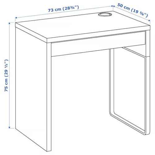 Image of Ikea MICKE Desk, White, 73x50 cm