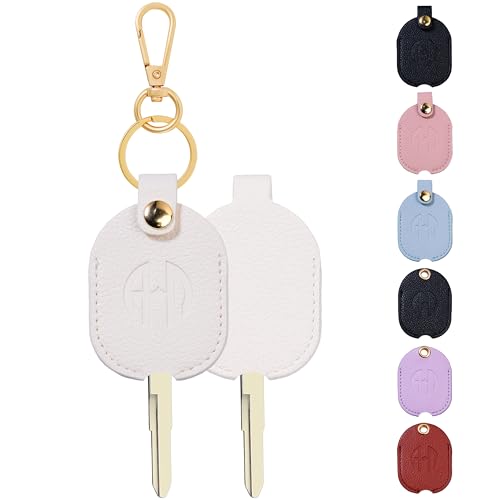 Image of Leather Keys Sleeve for Broken Car Key Loop Replacement - Cute Keychain Cover - Protector, Holder for Men & Women