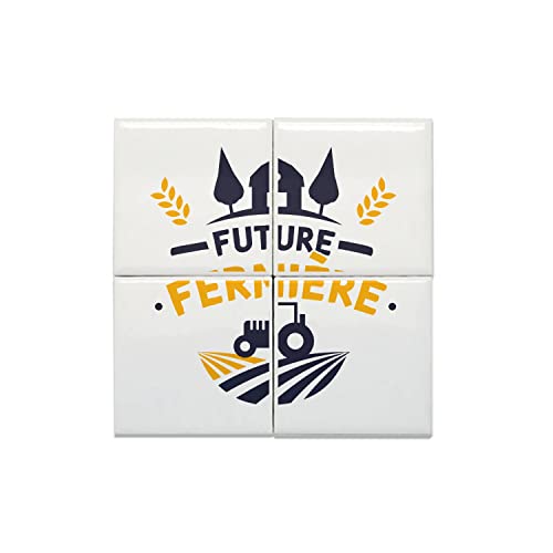Carreaux céramique future fermière décoratif 15,2x15,2cm tableau mural agriculture