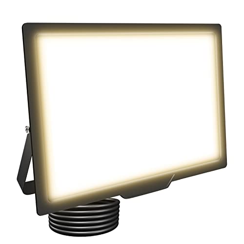 SKYWORLD Foco LED Inundación 150W 15000LM, IP66 Impermeable, Luz Fría 6000K/Blanco Cálido, para Jardín, Patio, Áreas Exteriores (1 Unidad)