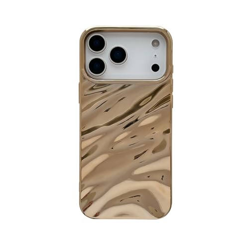 Coque vague bouclée iPhone 17 Air dorée anti-glisse et antichoc