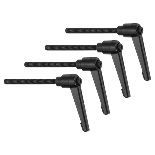 Image of uxcell 4Pcs M6 x 60mm Adjustable Knobs Handle Male Thread Push Button Ratchet Quick Release Locking Rotating Bolt for Lathe Machinery, Black