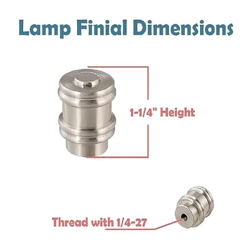 Image of Aspen Creative 24030-22, Bumped Cylinder Finial for Lamp Shade, Steel in Brushed Nickel Finish, 1-1 /4 inch Height (2 Pack)