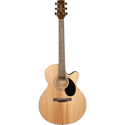 Jasmine S34C Orchestra Cutaway Acoustic Guitar Natural | Spruce top; Sapele back and sides; Cutaway...