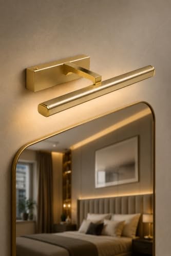 Image of FILLISKA Modern LED Picture /Dressing /Vanity /Bathroom /Mirror Light with 3 Step Light Mode & Adjustable Head (White,Warm White and Neutral White) (Champagne Gold 20Watt-9655)