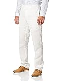 Cubavera Men's Delave 100% Linen Flat Front Pant (Waist Size 30-42 Big & Tall), Brilliant White, 38W x 32L