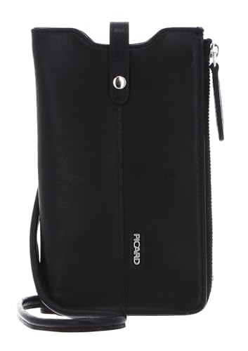 Sac pour téléphone portable en cuir Picard Spirit 1, maroquinerie fine couleur noire
