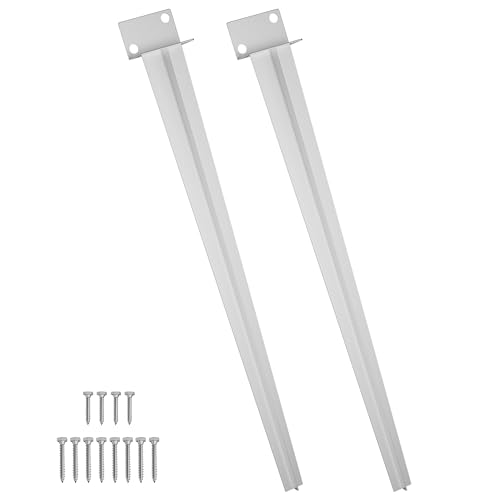 FIVMEN 2x Einschlaghülse L-Form Einschlagbodenhülse Bodenhülse mit 50cm Langem Spitz L-Pfostenträger zum Einschlagen Bodenanker Bodenhülsen für Holzpfosten, Silber