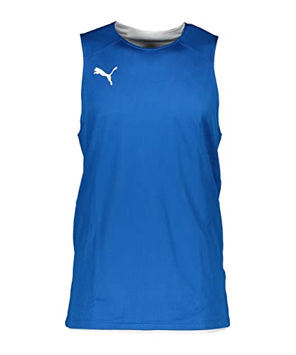 PUMA Practice Maillot de basket-ball Homme Blanc/Bleu Taille M