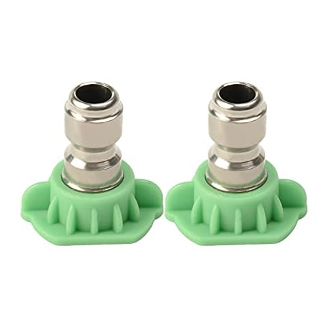 MroMax Pressure Washer Spray Nozzle Tips, 1/4" Stainless Steel, Green 2Pcs (25 Degree, 1.2mm Orifice Diameter) Cover