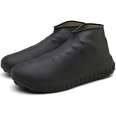 JORSIONÜberschuhe für Regenstiefel, Wiederverwendbare wasserdichte Silikon-Überschuhe, wiederverwendbar, leicht zu tragen für Damen, Herren, Kinder. (M,Schwarz) Cover