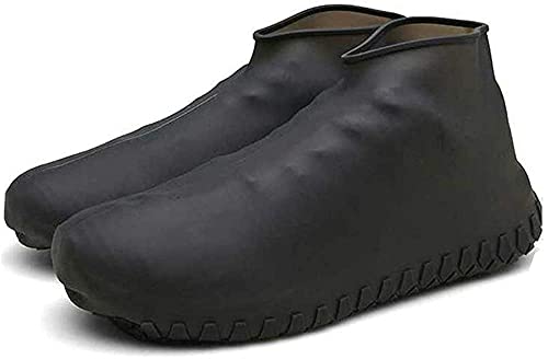 JORSIONÜberschuhe für Regenstiefel, Wiederverwendbare wasserdichte Silikon-Überschuhe, wiederverwendbar, leicht zu tragen für Damen, Herren, Kinder. (L,Schwarz) Cover