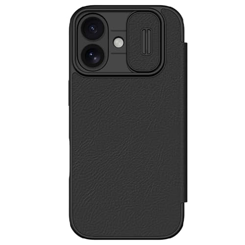 Image of PRITO Nilkin Wallet Flip Case for iPhone 17 with Card Slot and Camera Slider, PU Leather Case Cover, All-Around Protection (Black, iPhone 17)