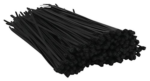 Harrier 8-Inch Uv Resistant Nylon Cable Zip Ties, Black, 200-Count #TOP1