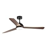 ventilador de techo negro sin luz Este ventilador de techo con motor DC de bajo consumo, dispone de 5 velocidades regulables con un consumo de 5-9-17-20-30W y 86-135-159-175-197 revoluciones por minuto según velocidad