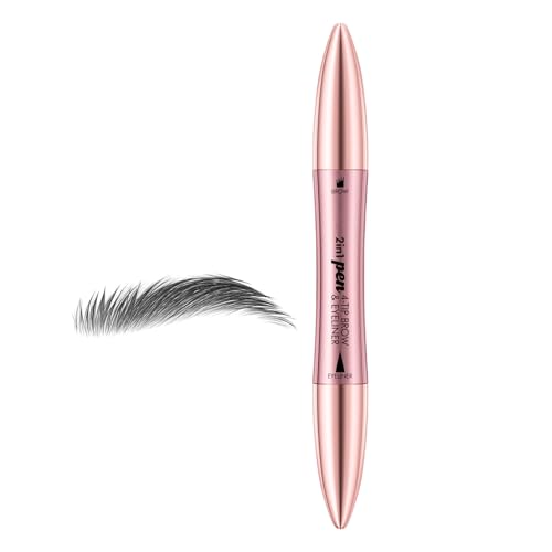 Lápiz de cejas y delineador de ojos 2 en 1 Microblading con lápiz de maquillaje de ojos resistente al agua y duradero