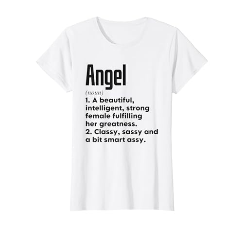 Funny Angel Definition Beautiful Intelligent Sassy T-Shirt, Women, White, Large