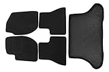 Farbe: Schwarz J&J AUTOMOTIVE  Velours Fußmatten + Kofferraumwanne Set Für Freelander 1, 1997-2006 5-Türer, Genaue Passform, rutschfeste Untregrund