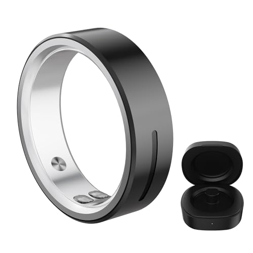 Image of CONSSU AI Smart Ring for Men Women, Sleep Fitness Health Tracker, Body Temperature, Heart Rate & Blood Oxygen Monitor, Vibration Alert, No Subscription Fee, 4-6 Day Battery Life, Ceramics - Size 9