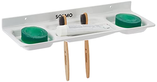 Amazon Brand - Solimo Wall-Mount Premium Acrylic Glass 4-in1 Soap Dish - 418 Milky White, for Multipurpose use in Bathroom and Kitchen - 1 PC (B09X1DGZGM) Amazon Price History, Amazon Price Tracker