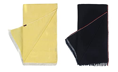 Image of Flyer Women's stole /scarf Colour- Yellow & Purple & Blue & Grey & Purple & Pink soft viscose ethnic scarves pack of 2 ST-08-ALL