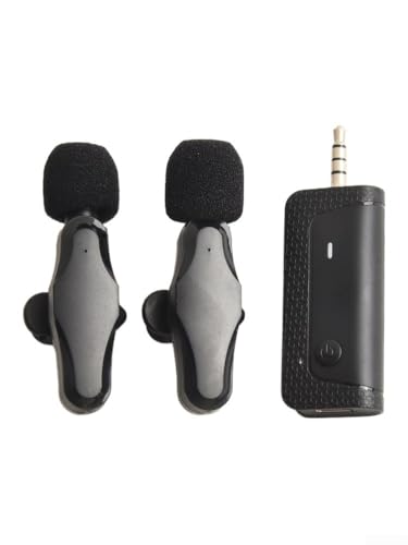 Ensemble de microphones cravate sans fil au design élégant noir parfait pour mégaphones, appareils photo