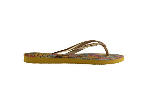 Chinelo Slim Tropical, Havaianas, Feminino, Mostarda, 37/38