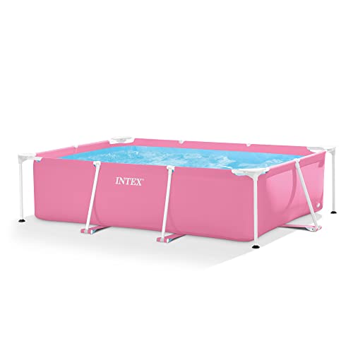 Intex 28266Eh 7 Feet X 4 2 Rectangular Metal Frame Above Ground Outdoor Backyard Swimming Pool, Pink #TOP16