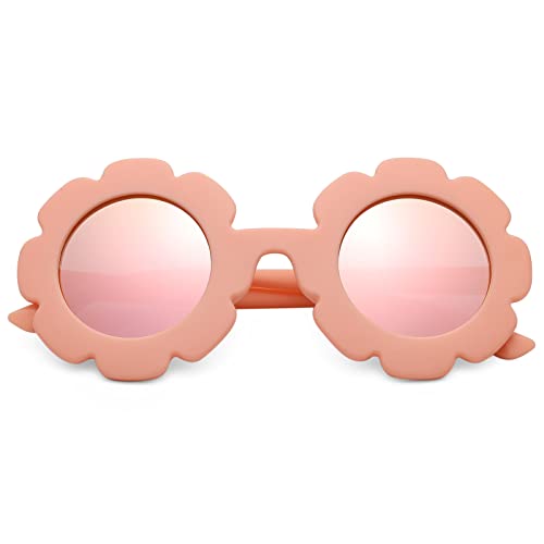 Pro Acme Round Flower Sunglasses for Kids Toddler Flexible Cute UV 400 Protection Polarized Glasses Children Girl Boy Gifts