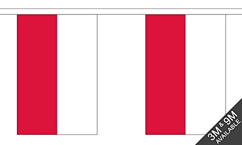 Flagtex Poland Fabric Bunting – 9m with 30 Flags – Indoor & Outdoor Decoration – String Flags Banners Polish Central Europe — image 1
