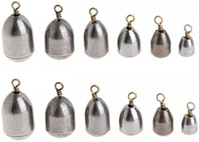 Elionless Fishing Sinkers, 12pcs Sea Fishing Weights Iron Sinker Fishing Tackle Accessories for Saltwater Freshwater, 6 Sizes