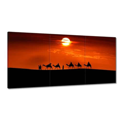 Peinture imprimée caravane désert pour habiller un mur vide toile 120x60 cm H8491M