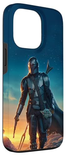Coque iPhone 13 Pro Star Wars Mandalorian poster coucher de soleil rigide - 3