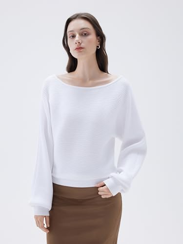 SUUKSESS Women Cashmere Oversized Off Shoulder Pullover Sweaters Boat Neck Long Sleeve Knit Jumpers Tops2